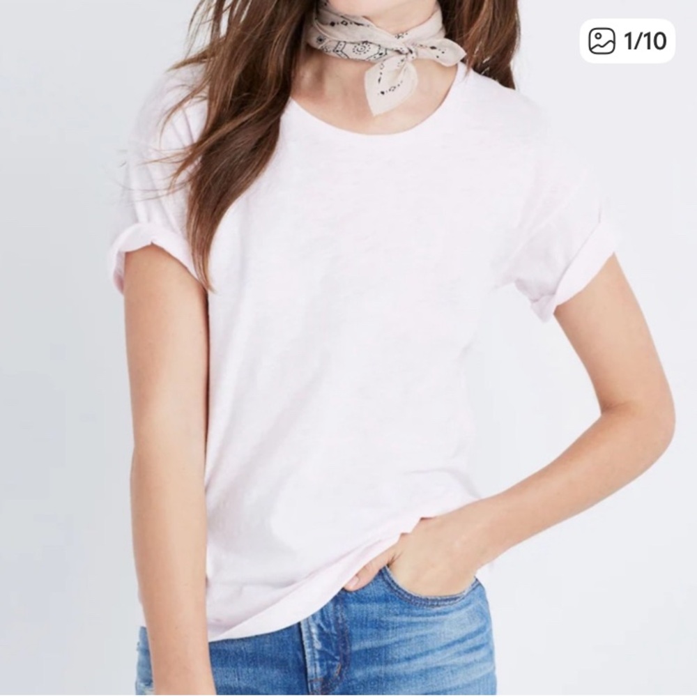 Madewell Whisper Cotton Crewneck Tee- Weathered Pink - Xxs